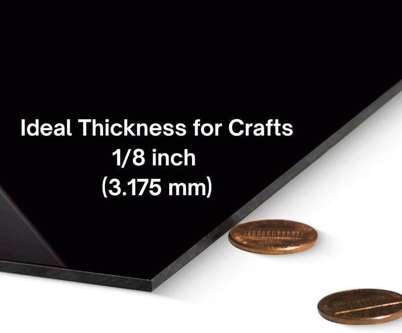 Glowforge Proofgrade Black Acrylic Sheets for Laser Cutting and Engraving - 5 Sheets, 12x20 Inch - Opaque Glossy Acrylic for Laser Cutter - Image 3